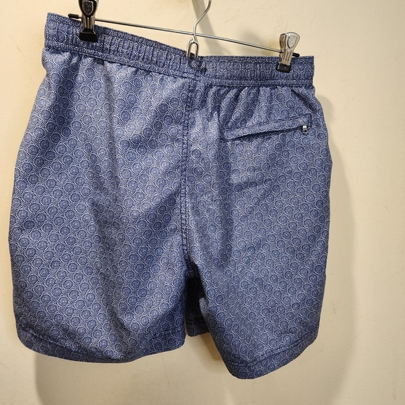 Onia Men's Blue Patterned Drawstring Bathing Shorts Size S - Picture 8 of 14